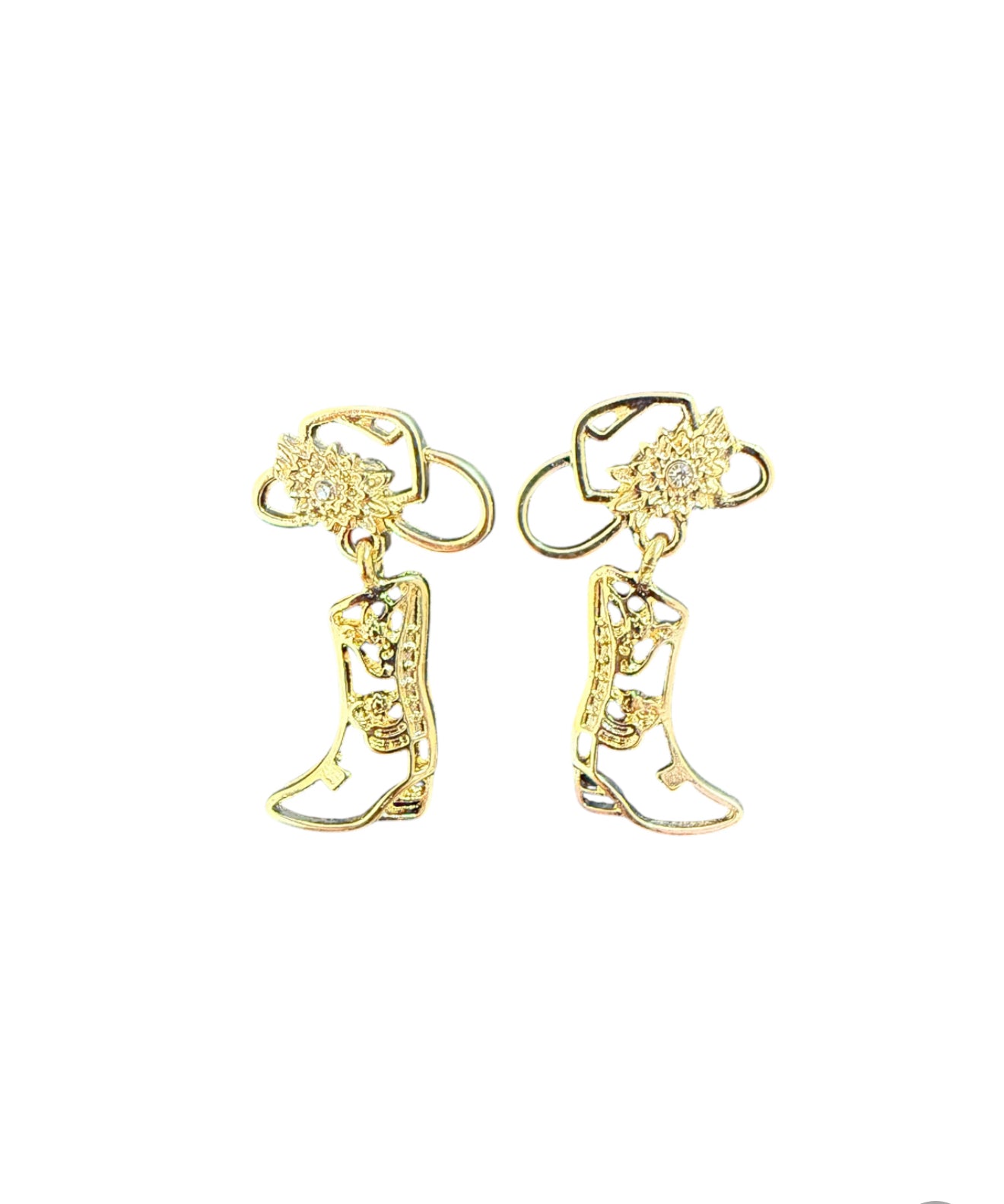 J6959 - Cowboy Hat & Boot Dangle Earrings