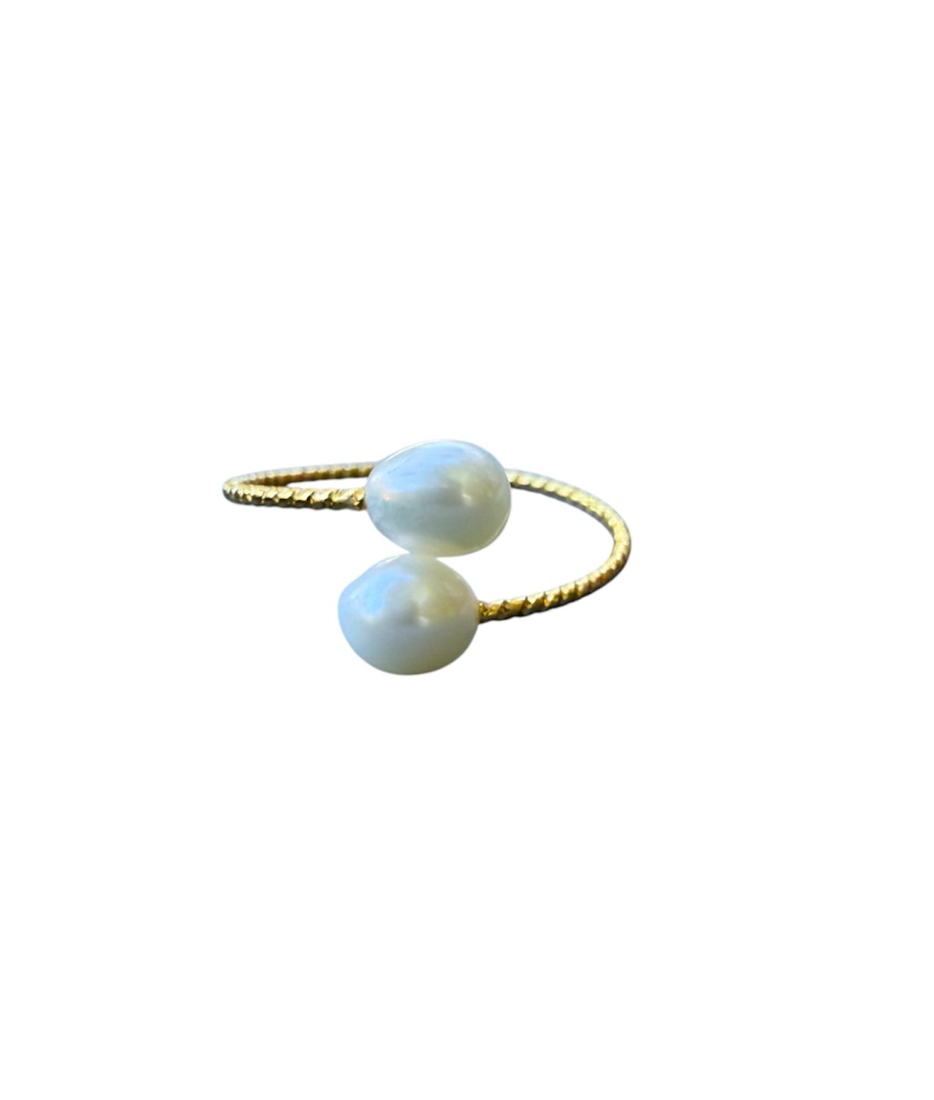 J7120 - 2 Real Pearl Adjustable Ring