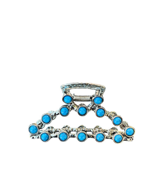 J6935 - Turquoise Bead Hair Claw Clip