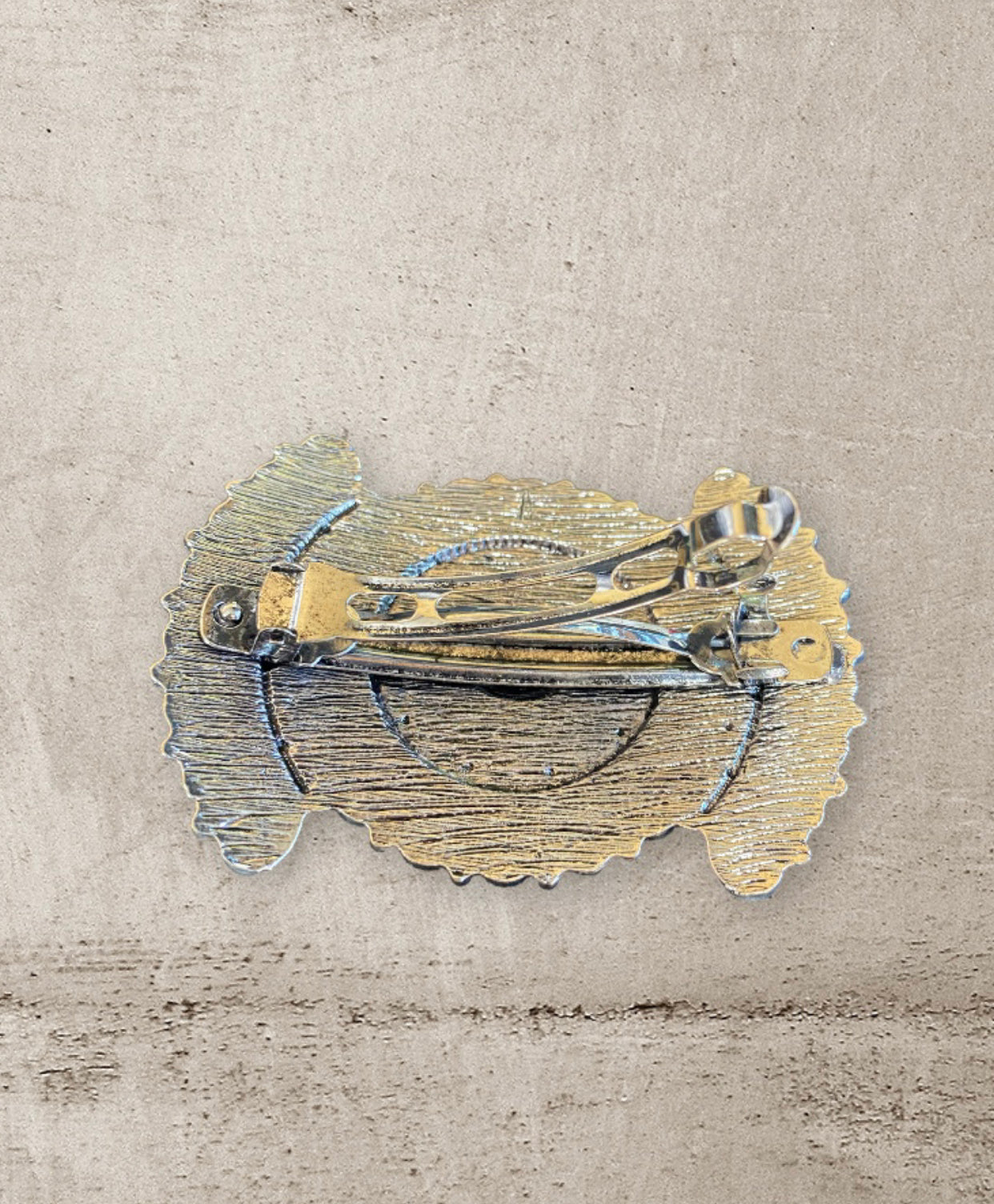 J6633 - Western Concho Stone Hair Clip Barrette
