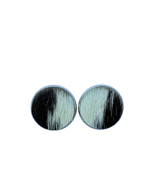 J7052C - Round Hide Stud Earrings