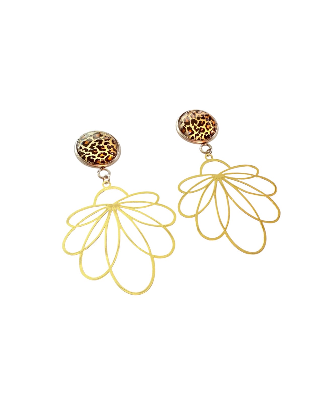 J7162 - Leopard Print Stud Dangle