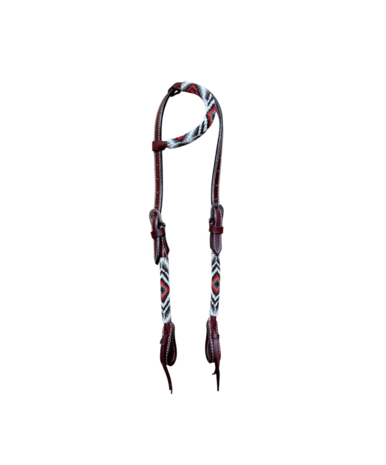 T5571A - Beaded One Ear Western Bridle Cob-Full
