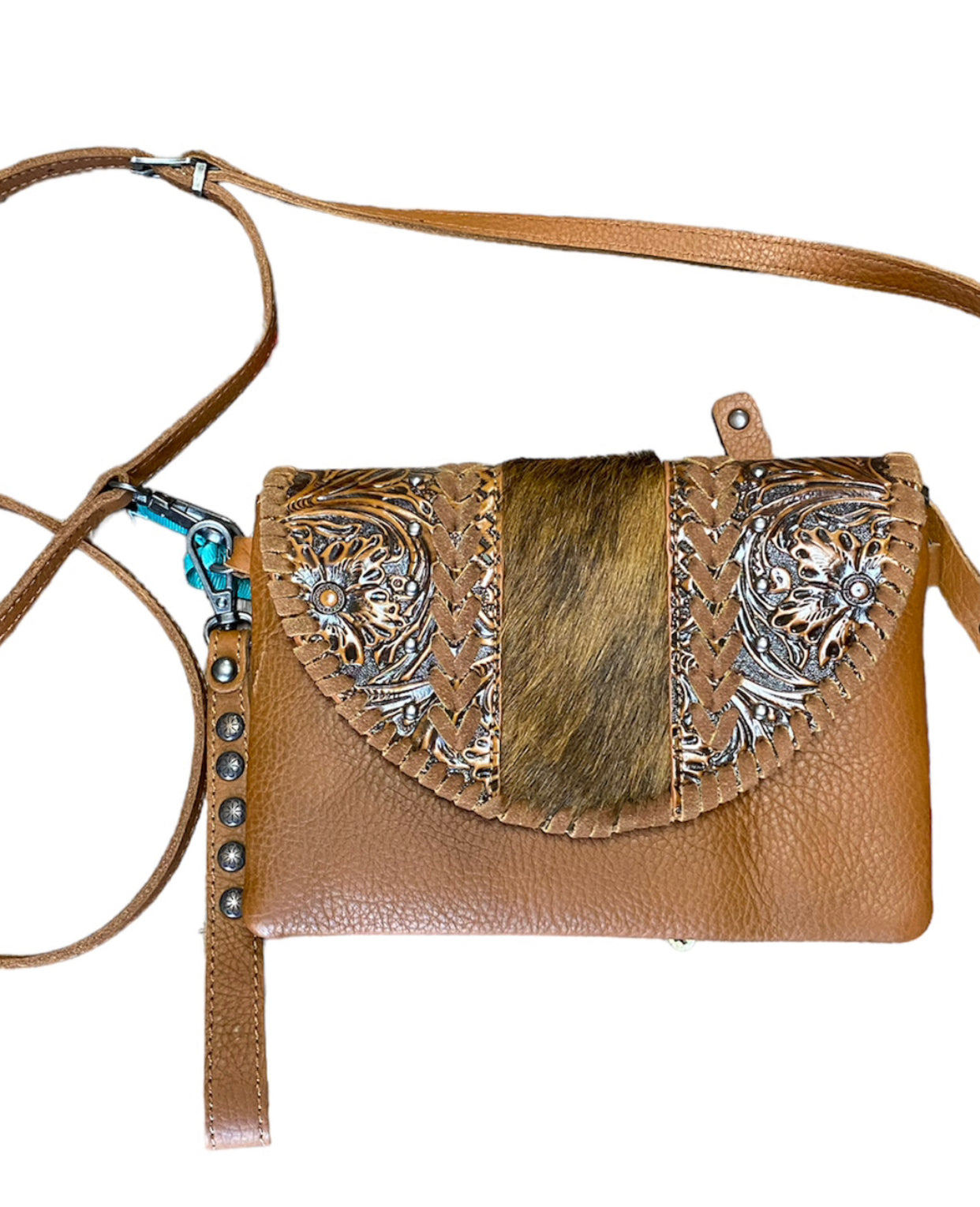 RLCL157 - Montana West Real Leather Tooled Collection Crossbody/Wristlet
