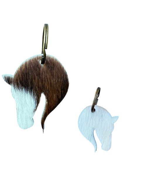 A8726 - Double Sided 100% Hair On Hide Leather Horse Keychain