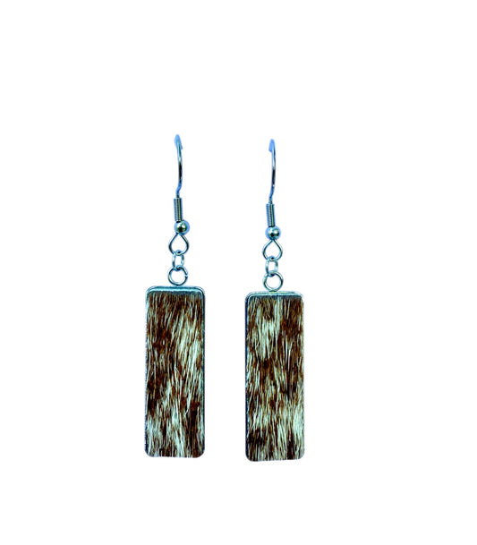 J6695A - 100% Hair on Hide Earrings Dangles