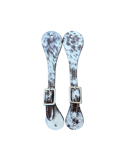 31008 -  Leather Hair on Cowhide Youth / Ladies Spur Straps
