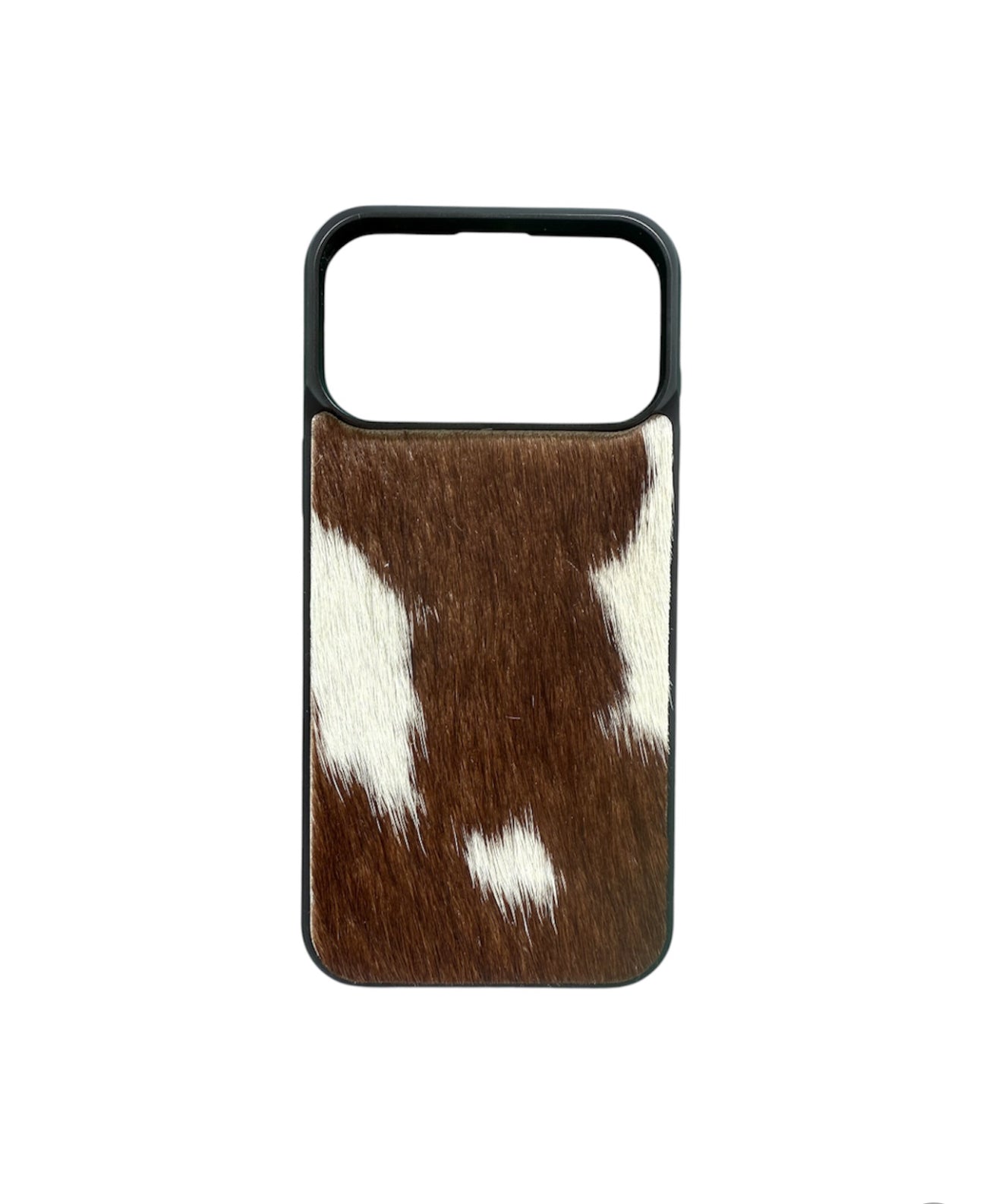 A8967 - IPhone 17 Pro Max Hair on Hide Leather w Rubber Case - Rawhide Western Wear 