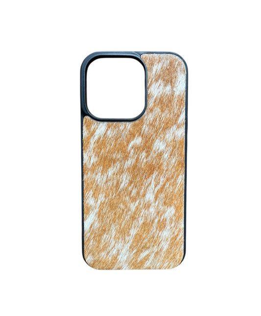 A8813 - IPhone 16 Pro Hair on Hide Leather w Rubber Case