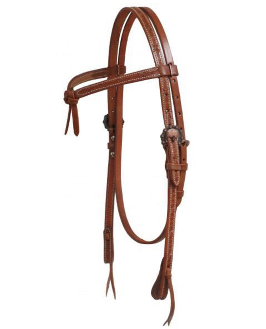 72025 - Argentina cow leather futurity bridle with barbed wire tooling