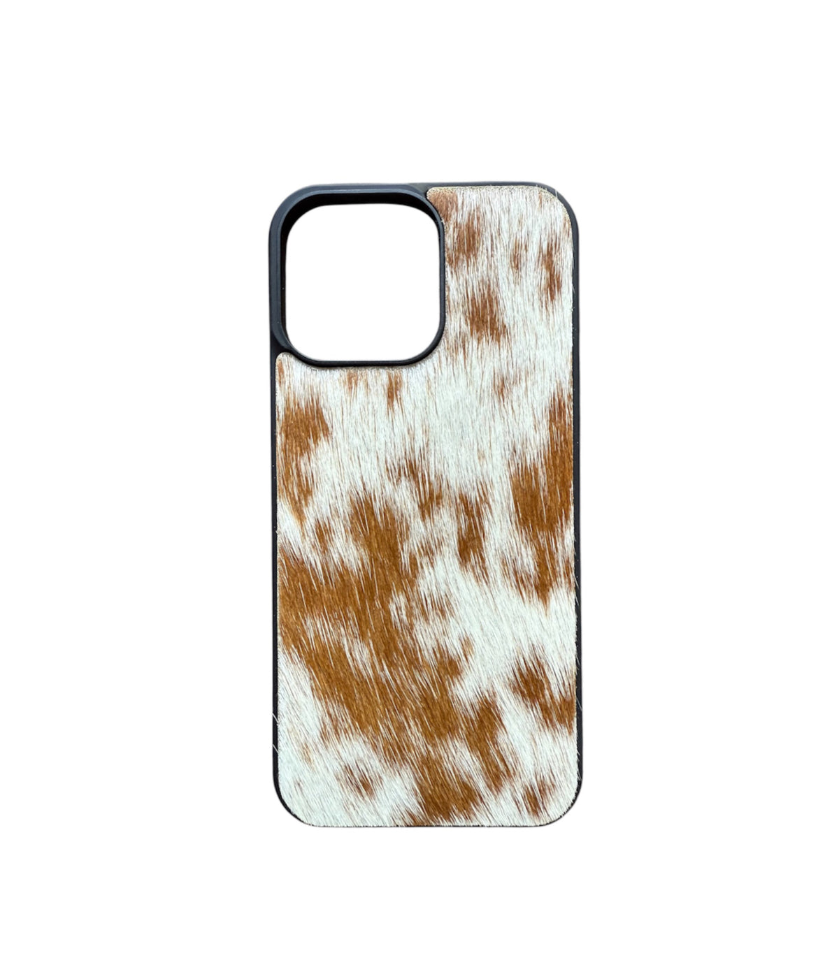 A8815 - IPhone 16 Pro Max Hair on Hide Leather w Rubber Case - Rawhide Western Wear 