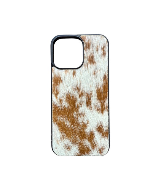 A8815 - IPhone 16 Pro Max Hair on Hide Leather w Rubber Case