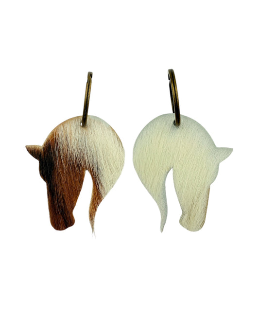 A8726 - Double Sided 100% Hair On Hide Leather Horse Keychain