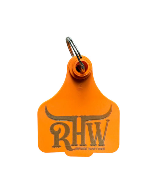 P4256 - Orange Rawhide Western Cattle Tag