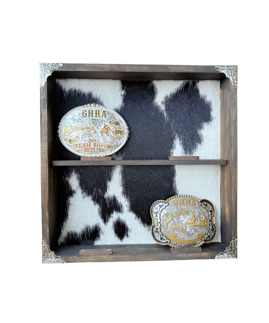 A8929 - Trophy Buckle Display Box w Cowhide