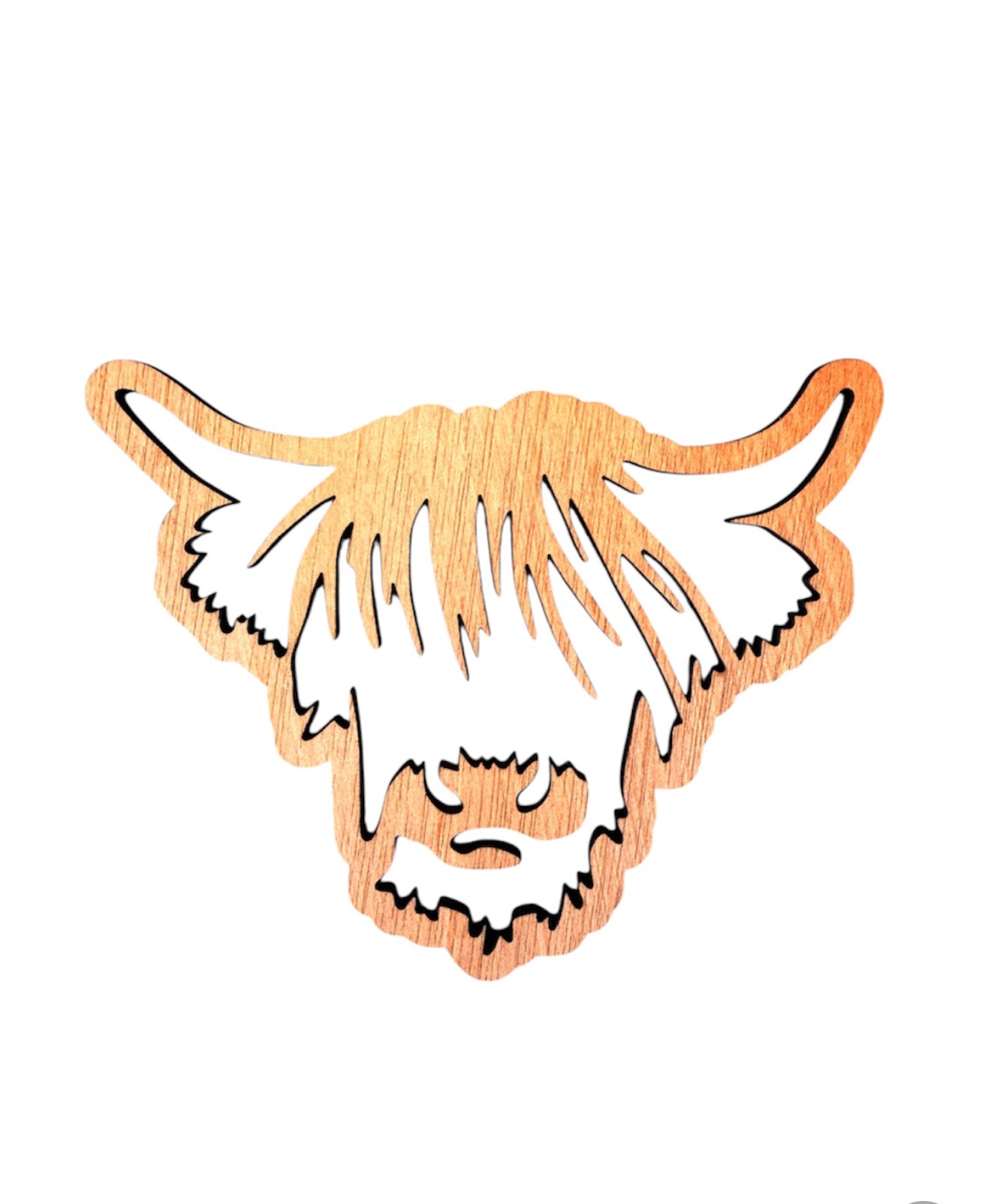 A8904 - Highland Cow Shape Wooden Drink Coaster - Rawhide Western Wear 