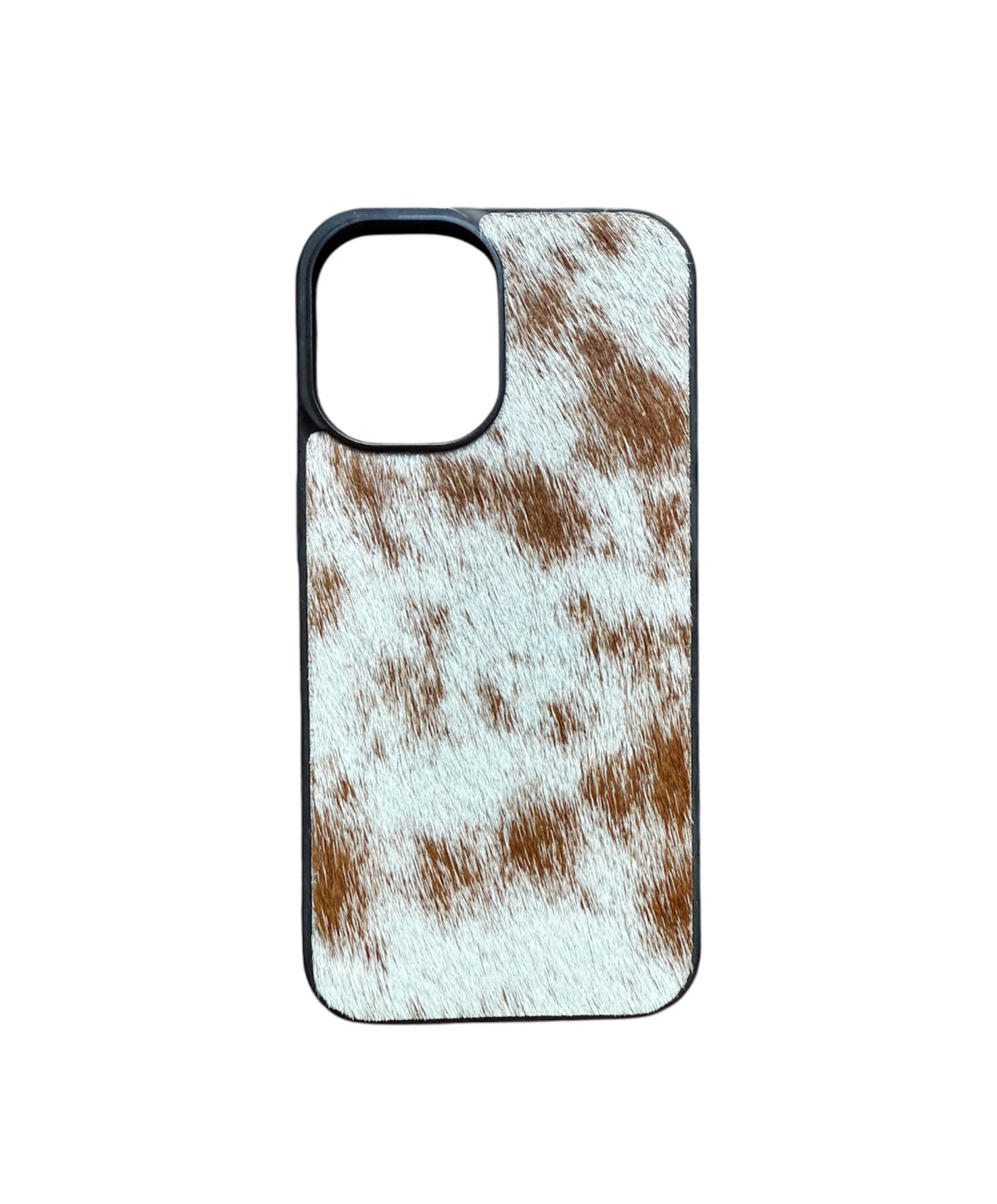 A8797 - IPhone 16 Hair on Hide Leather w Rubber Case - Rawhide Western Wear 