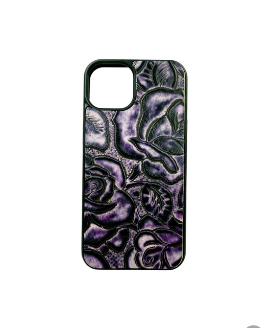 A8469 - IPhone 13 Tooled Leather w Rubber Case - Rawhide Western Wear 