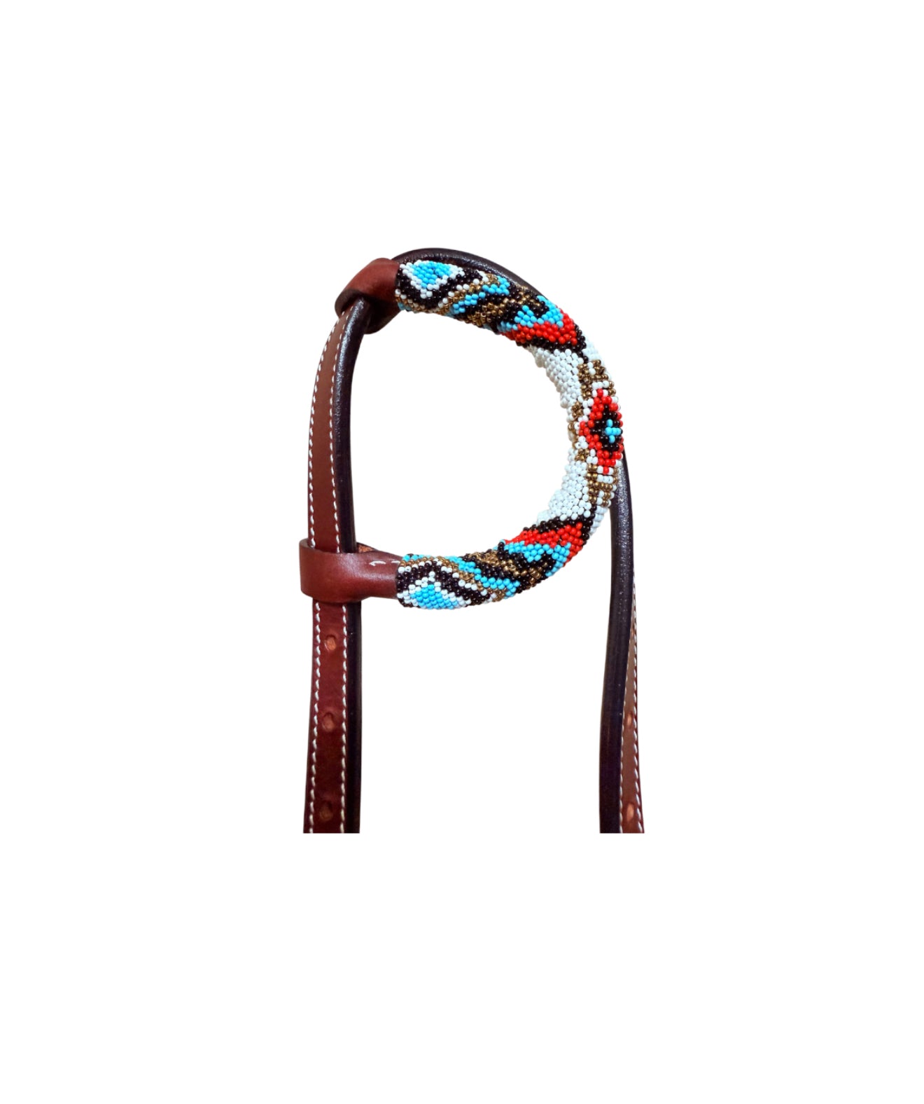 T5571B - Beaded One Ear Western Bridle Cob-Full