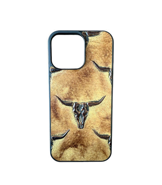 A8818 - IPhone 16 Pro Max Tooled Leather w Rubber Case