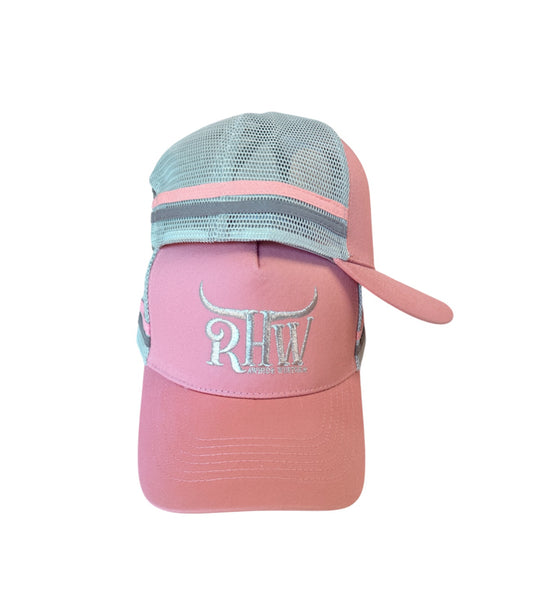 P4229 - RHW Dusty Pink & Grey Country Trucker Cap