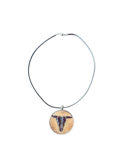 J6897 - 100% Leather Pendant Necklace