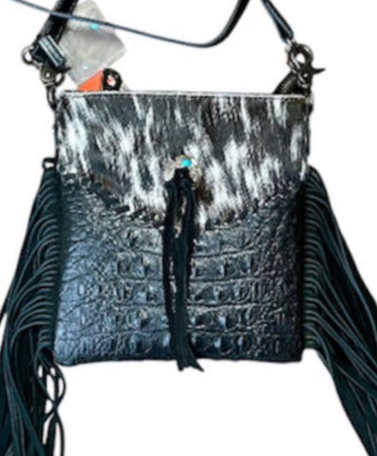 MW12688360BK - Montana West Hair-On Collection Crossbody