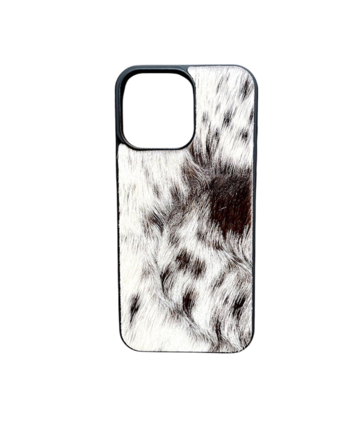A8816 - IPhone 16 Pro Max Hair on Hide Leather w Rubber Case