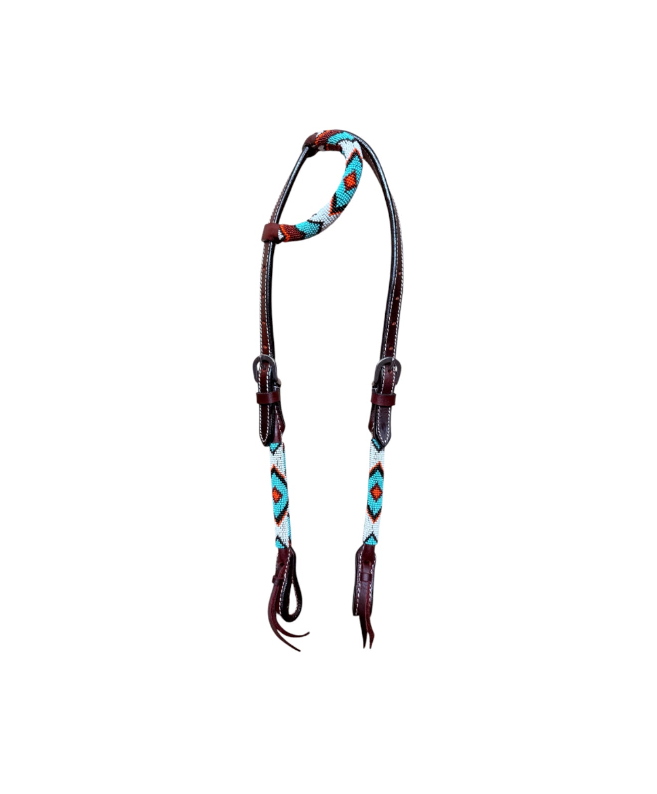T5571F - Beaded One Ear Western Bridle Cob-Full