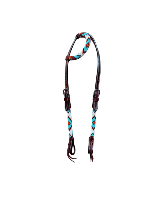 T5571F - Beaded One Ear Western Bridle Cob-Full