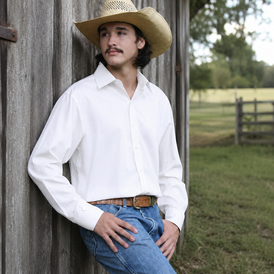 M3050 - Mens Rawhide White Ollie Western Arena Shirt - Rawhide Western Wear 