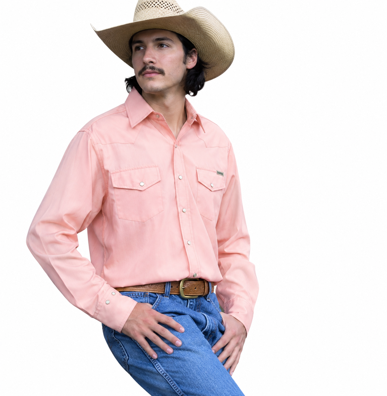 M3015 - Light Pink Rawhide Western Arena Shirt