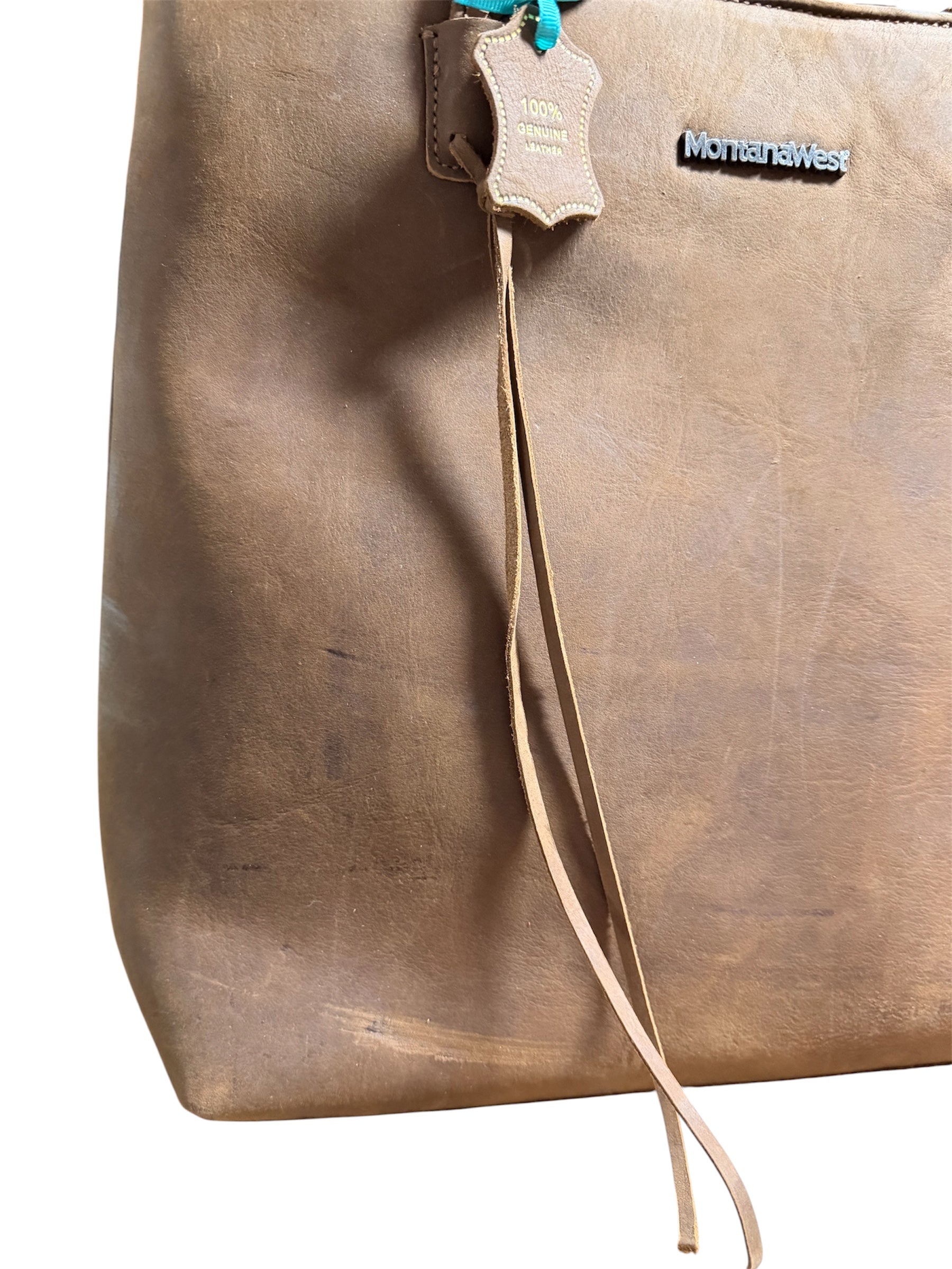 MWRG040BR - (scratched) Montana West Genuine Leather Concealed Carry Tote Brown - Rawhide Western Wear 