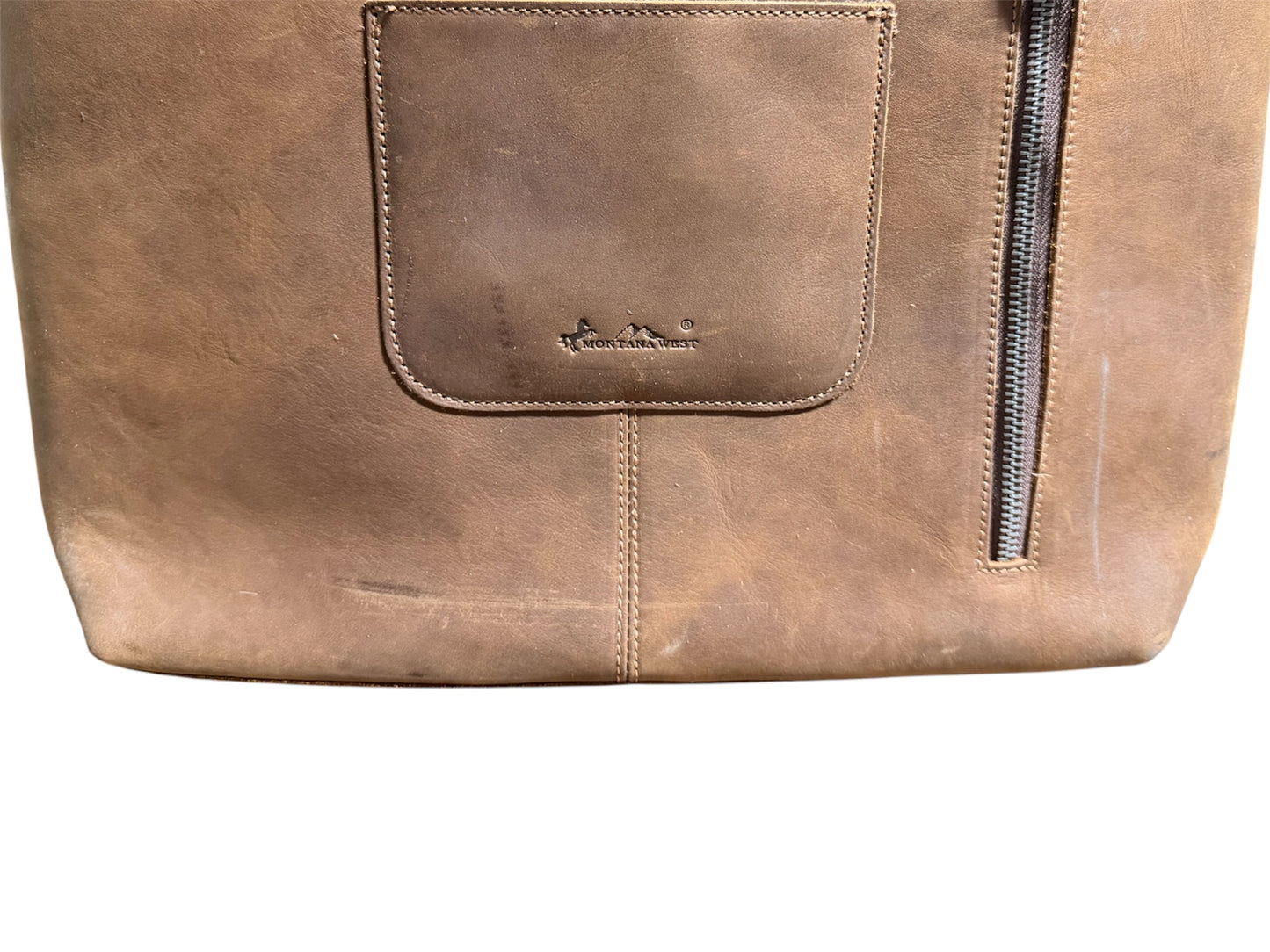 MWRG040BR - (scratched) Montana West Genuine Leather Concealed Carry Tote Brown - Rawhide Western Wear 
