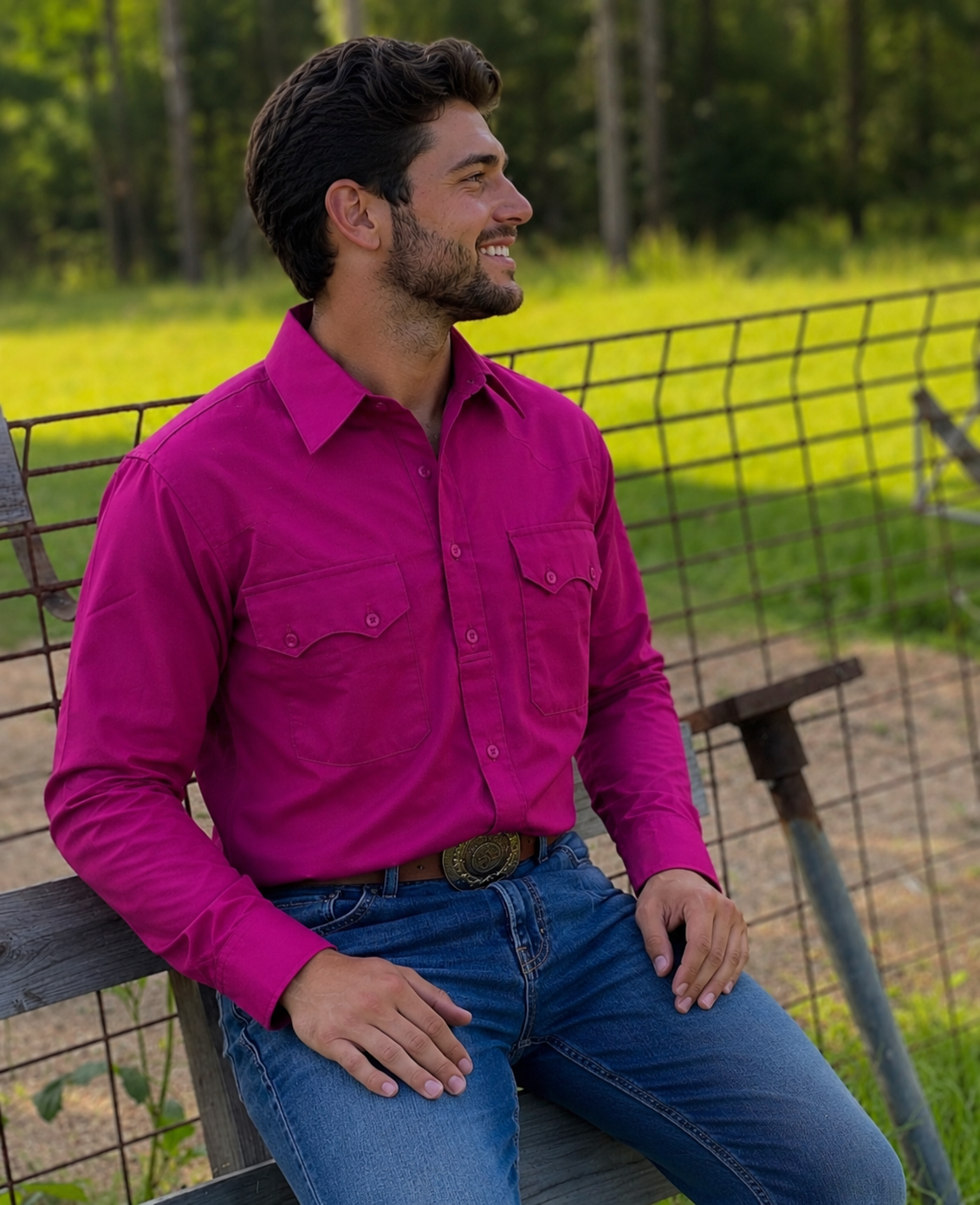 M3051P - Rawhide Denver Pink Mena Work Shirt - Rawhide Western Wear 