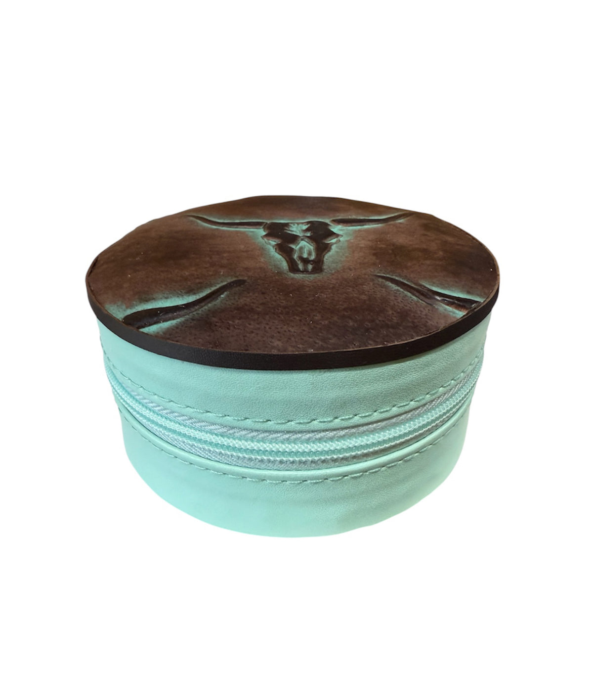 A8846 - 3 Layer Small Tooled Leather Top Jewellery Box