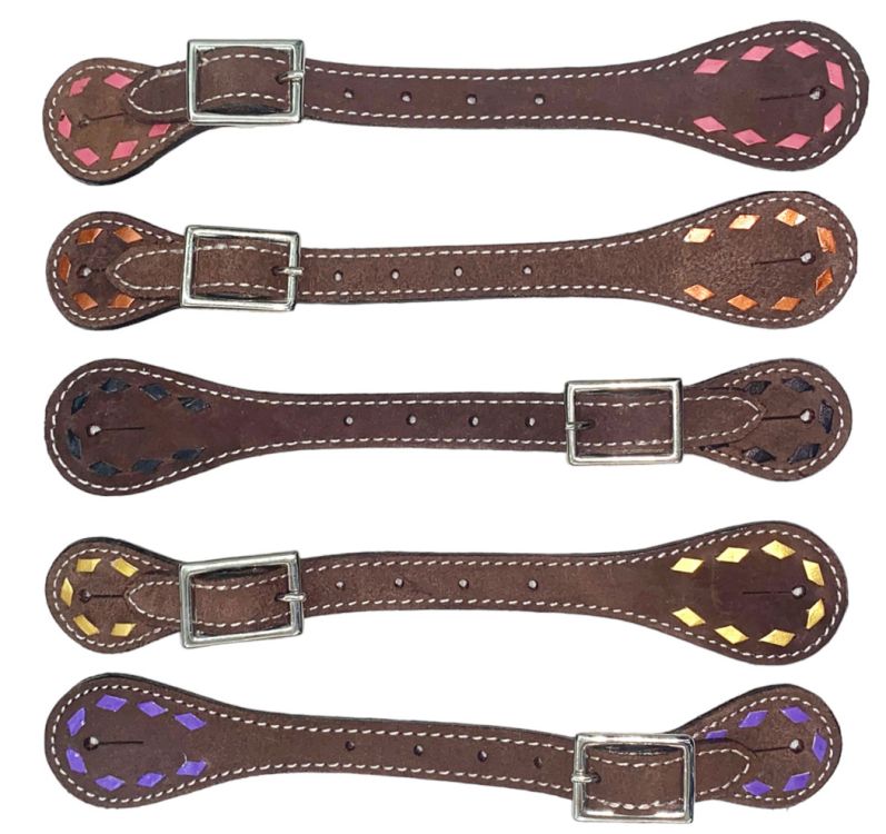 T5526 - Ladies Leather Backstitch Spur Straps