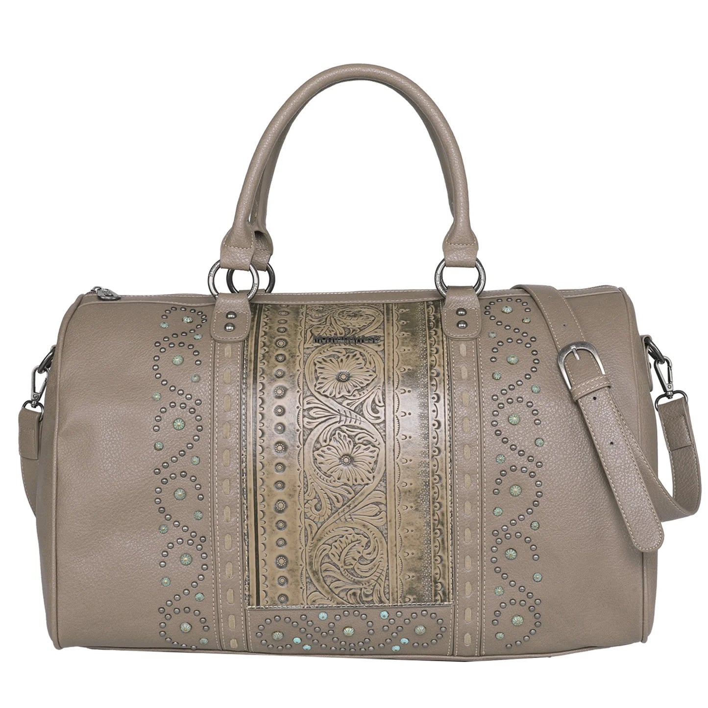MW10675110KH - Montana West Embossed Collection Weekender Bag Khaki