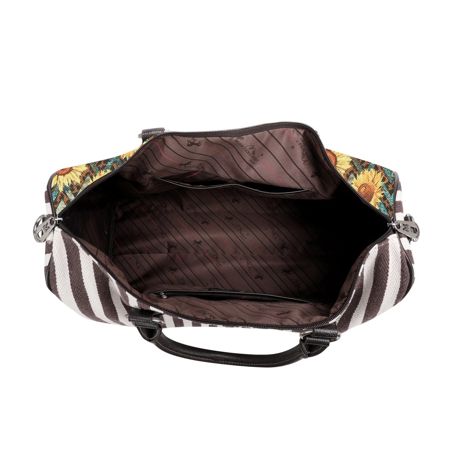 MW12325110 - Montana West Leopard Sunflower Print Canvas Weekender Bag
