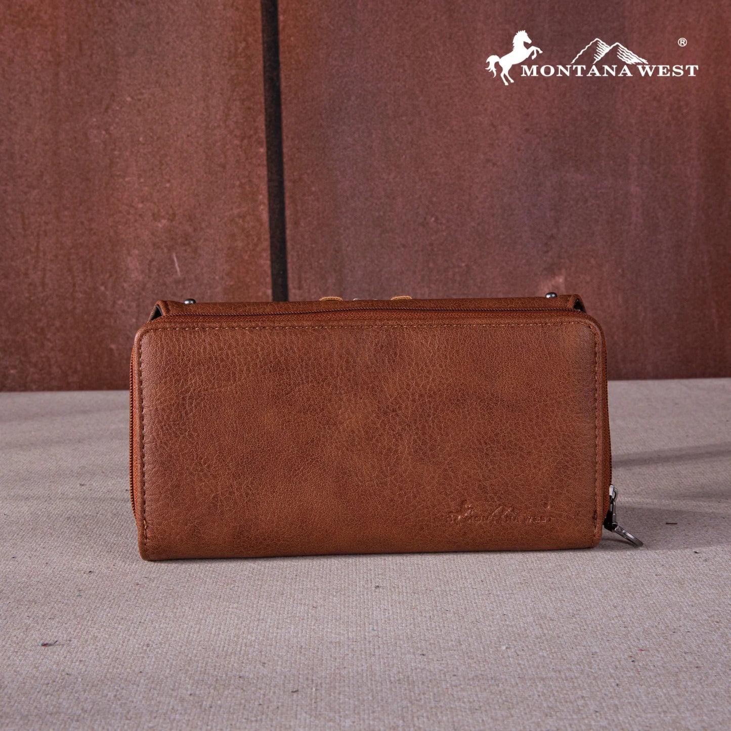 MW1259W010BR - Montana West Feather Collection Wallet BROWN