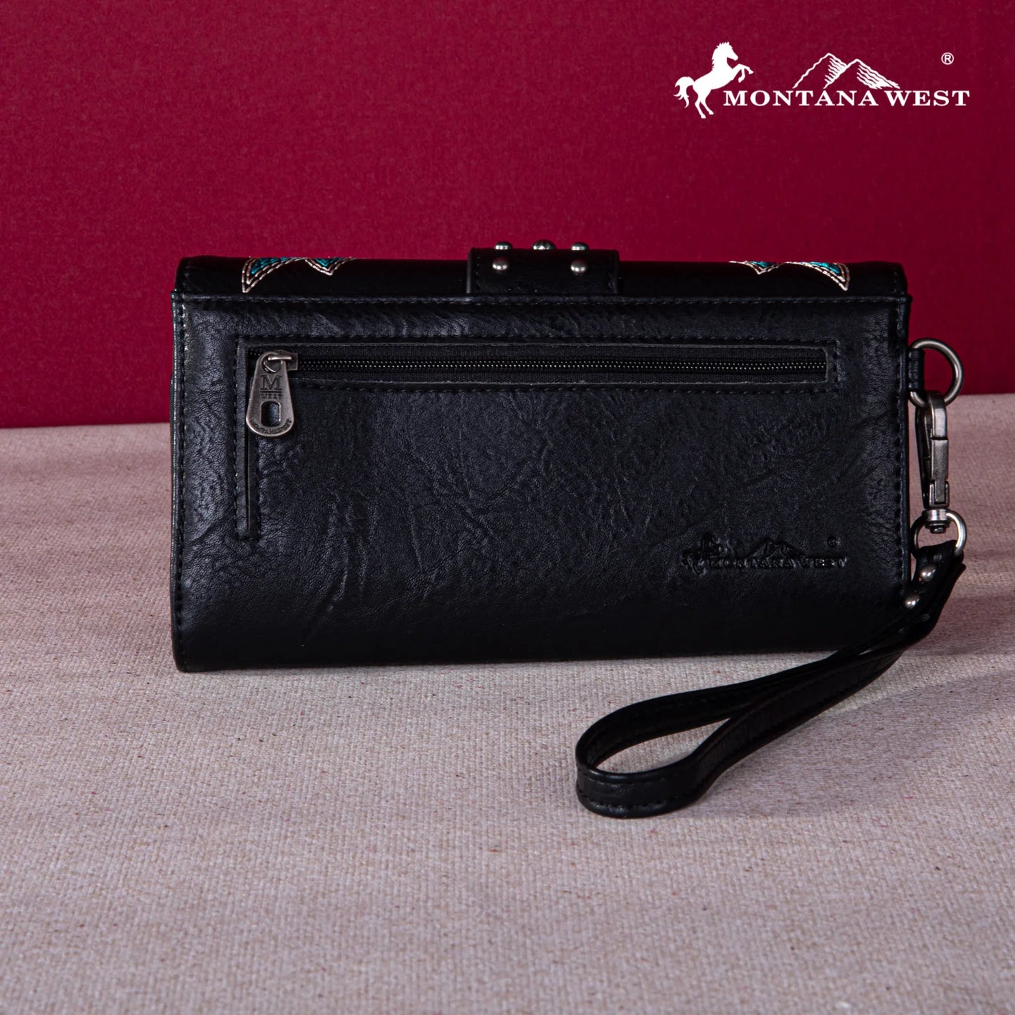 MW1247W018BLK - Montana West Embroidered Collection Wallet