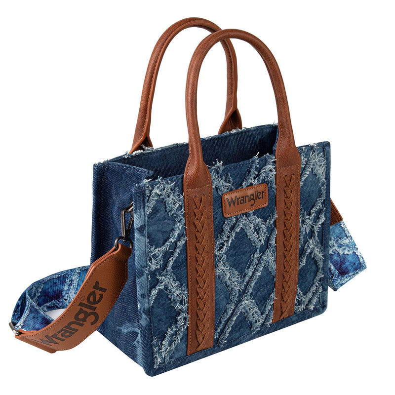 WG22028120S - Wrangler Southwestern Print Small Canvas Tote/Crossbody - Jean