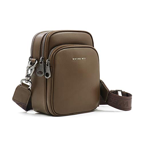 MWL008 Coffee - Montana West Genuine Leather Shoulder/Crossbody Bag