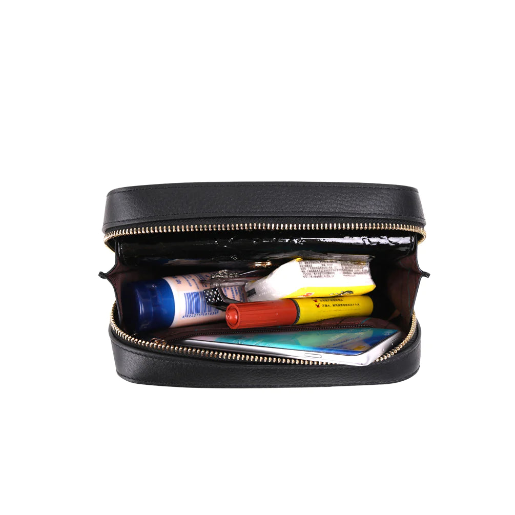 MWL010 Black - Montana West 100% Genuine Leather Clutch/Crossbody Black
