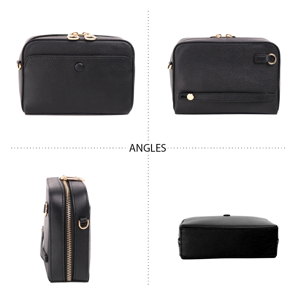 MWL010 Black - Montana West 100% Genuine Leather Clutch/Crossbody Black