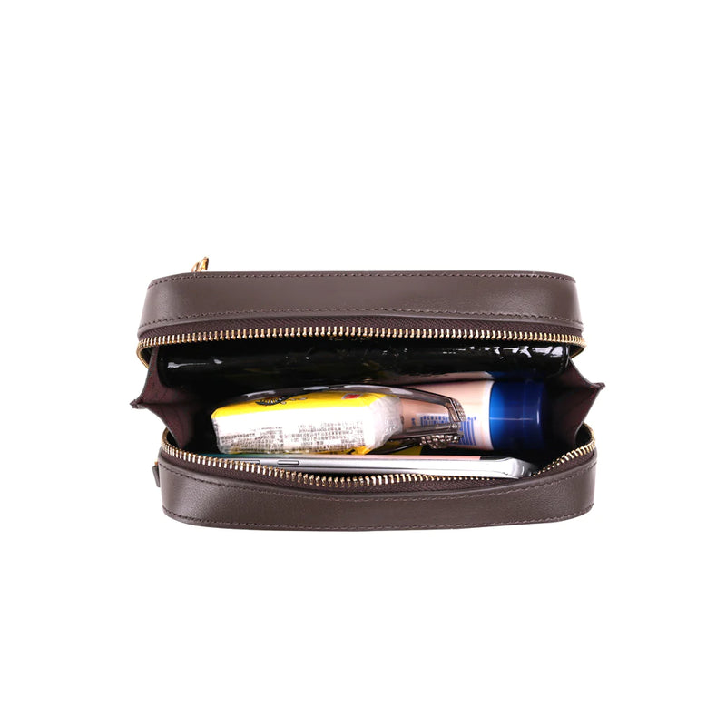 MWL010 Coffee - Montana West 100% Genuine Leather Clutch/Crossbody Black