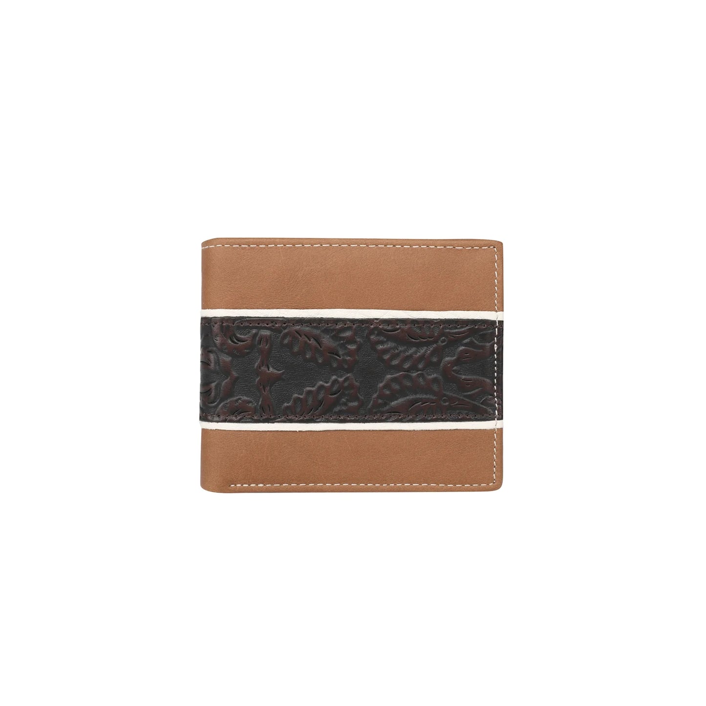 MWSW010 - Genuine Leather Embossed Floral Men's Wallet