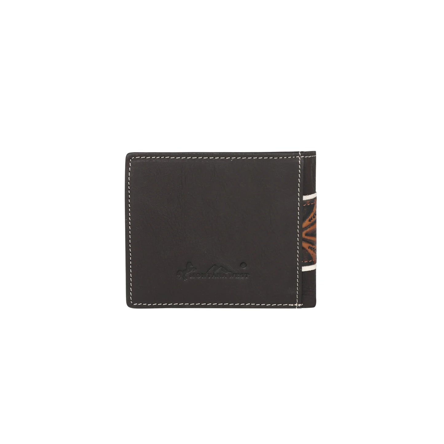 MWSW010 - Genuine Leather Embossed Floral Men's Wallet