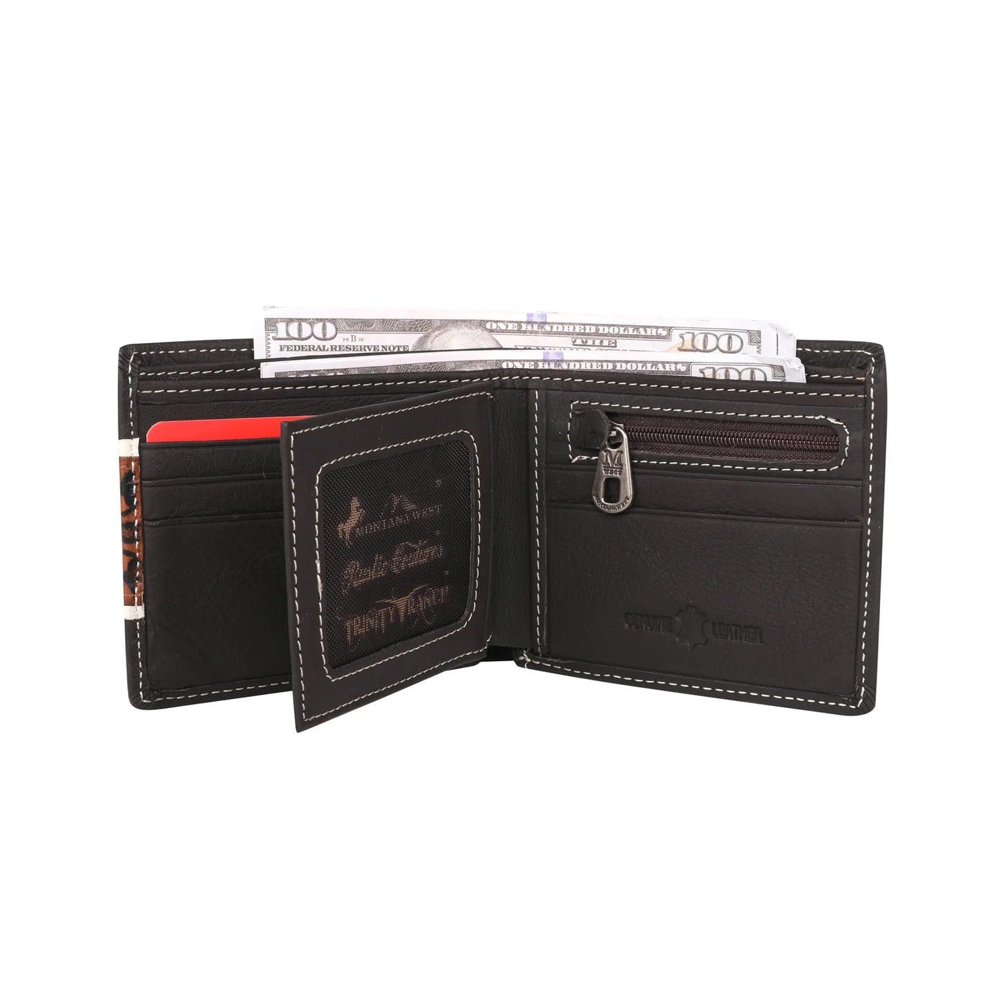 MWSW010 - Genuine Leather Embossed Floral Men's Wallet