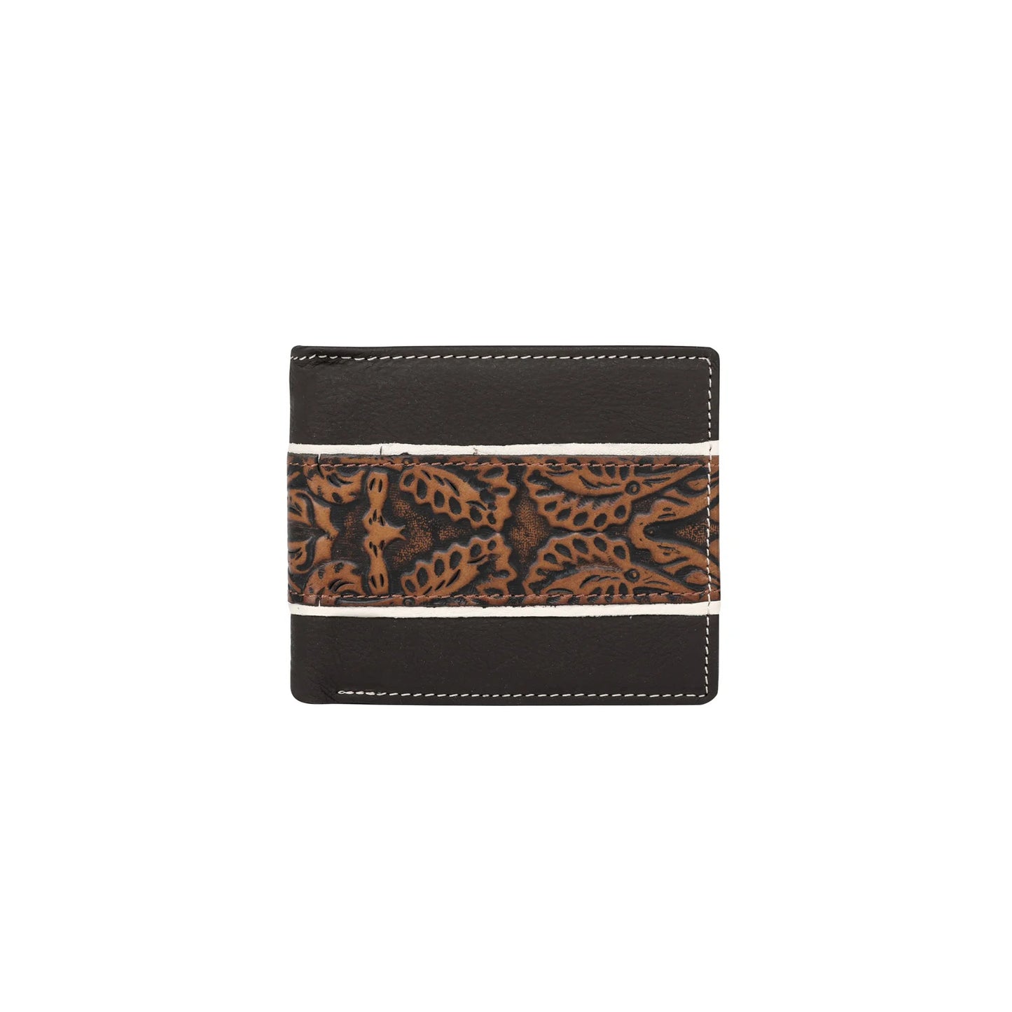 MWSW010 - Genuine Leather Embossed Floral Men's Wallet